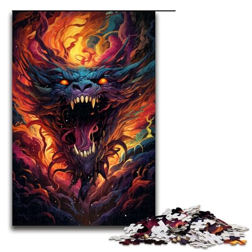 1000 Teile buntes psychedelisches Monster Schlangen Puzzlespiel Puzzle für Erwachsene geeignet für Paare und Teenager ab 14 Jahren (Größe 75 x 50 cm) von linghhiming