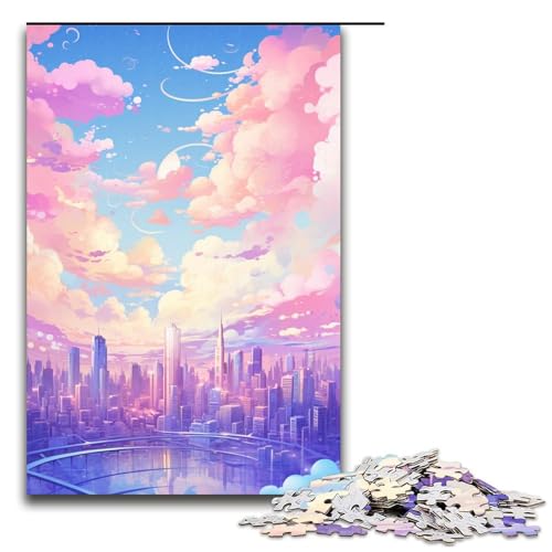 1000 Teile für Erwachsene und Kinder von Jigsaw Anime Bunte Wolken Puzzles für Erwachsene Holzpuzzle 1000PCS (75x50cm) von linghhiming