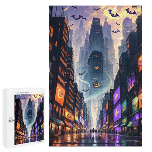 1000 Teile für Erwachsene und Kinder von Jigsaw Halloween Carnival Day Puzzles für Erwachsene Holzpuzzle (75 x 50 cm) von linghhiming