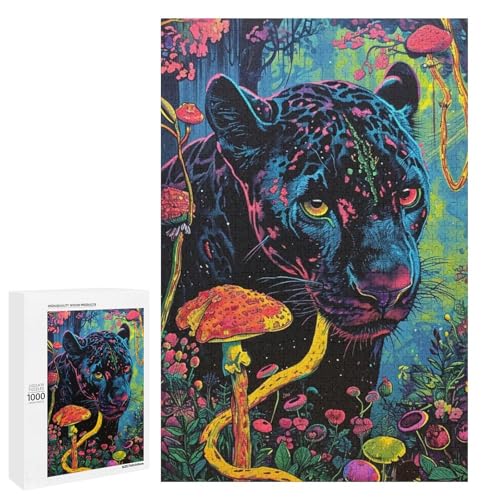 1000 Teile für Erwachsene und Kinder von Jigsaw Leopard Puzzles für Erwachsene Holzpuzzle (75 x 50 cm) von linghhiming