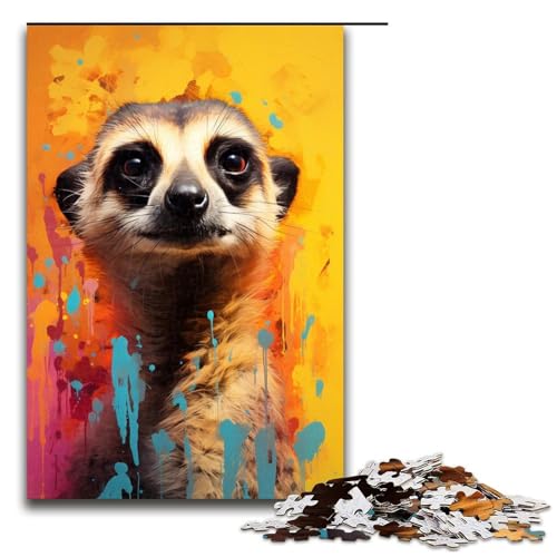 1000 Teile für Erwachsene und Kinder von Jigsaw Meerkat Bunte Puzzles für Erwachsene Holzpuzzle 1000 Teile (75 x 50 cm) von linghhiming