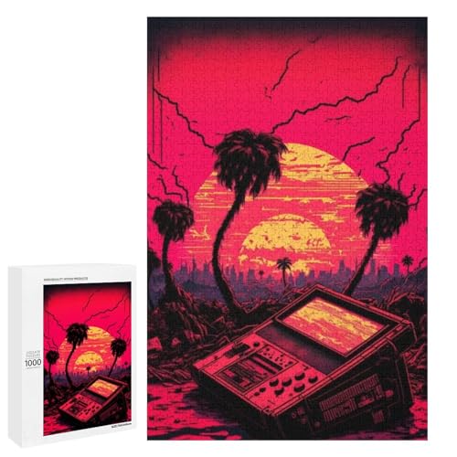 1000 Teile für Erwachsene und Kinder von Jigsaw Neon Art Puzzles für Erwachsene Holzpuzzle (75 x 50 cm) von linghhiming