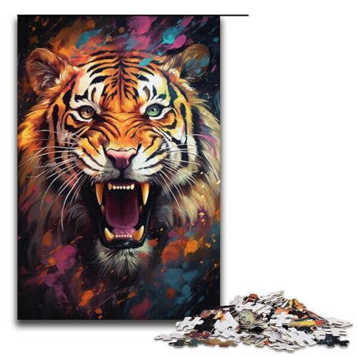 1000 Teile für Erwachsene und Kinder von Jigsaw Painting of Ferocious Colorful Lion Puzzles für Erwachsene Papierpuzzle 1000 PCS (38x26cm) von linghhiming