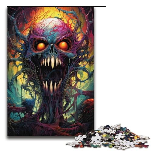1000 Teile für Erwachsene und Kinder von Jigsaw Psychedelic Colorful Spider Monster Puzzles für Erwachsene Papierpuzzle 1000 PCS (38x26cm) von linghhiming