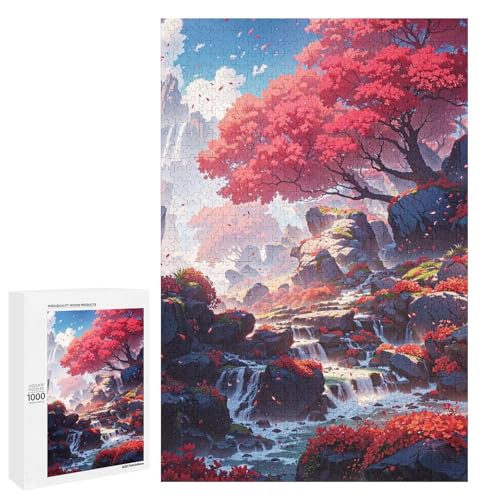 1000 Teile für Erwachsene und Kinder von Jigsaw Ruby Falls Puzzle für Erwachsene Holzpuzzle (75 x 50 cm) von linghhiming