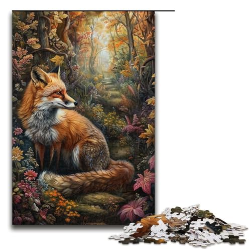 1000-teiliges Art-Fuchs-Puzzle für Kinder Holzpuzzle Heimkunstdekor 1000 Teile (75 x 50 cm) von linghhiming