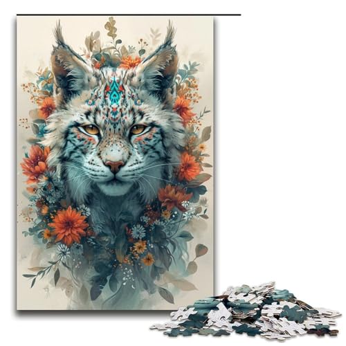1000-teiliges Art Lynx-Puzzle für Erwachsene Holzpuzzle Familienspiele 1000 Teile (75 x 50 cm) von linghhiming