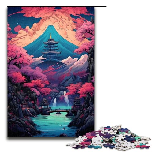 1000 teiliges Berg Puzzlespiel im asiatischen Stil Puzzle für Erwachsene geeignet für Paare und Teenager ab 12 Jahren 75 x 50 cm von linghhiming