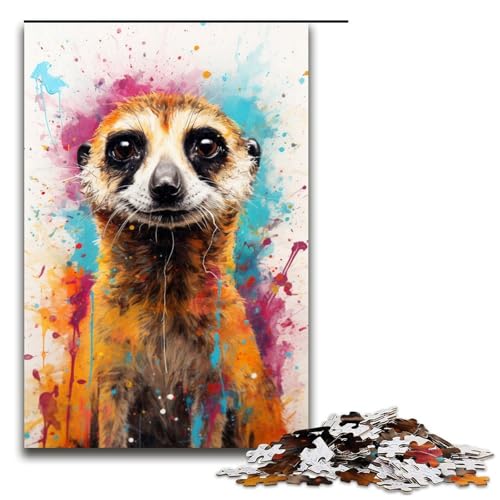 1000 teiliges Erdmännchen Puzzle buntes Holzpuzzle für Kinder Heimkunst Dekoration 1000 Teile (75 x 50 cm) von linghhiming