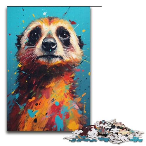 1000 teiliges Erdmännchen Puzzle buntes Papierpuzzle Lernspiele Heimdekoration 1000 Teile (38 x 26 cm) von linghhiming