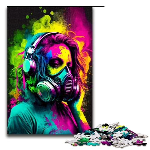1000-teiliges Gasmasken-Puzzle für Kinder Holzpuzzle Heimkunst-Dekor 1000 Teile (75 x 50 cm) von linghhiming