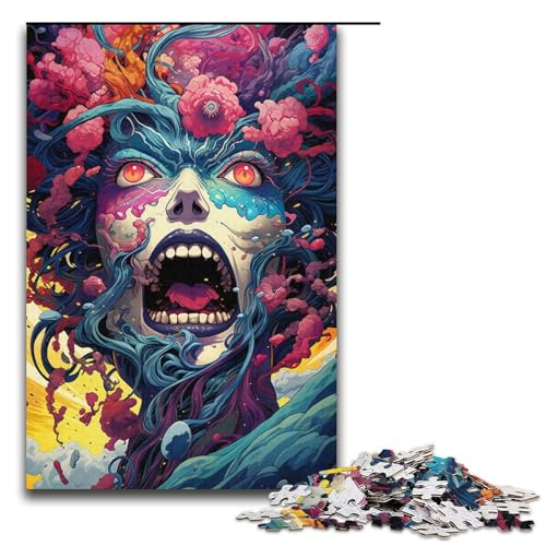 1000 teiliges Japanisches weibliches Monster Puzzle für Kinder Papierpuzzle Heimkunstdekor 1000 Teile (38 x 26 cm) von linghhiming