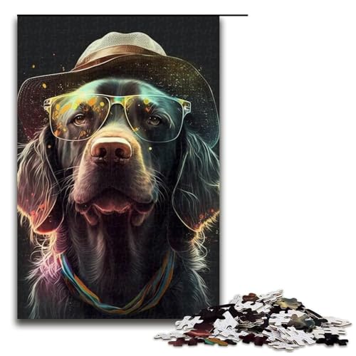 1000-teiliges Kunstpuzzle mit Labrador-Hunden Geschenke Puzzle für Erwachsene Weihnachtswunschliste mit Weihnachtsmann für Teenager ab 14 Jahren 1000 Teile (75 x 50 cm) von linghhiming