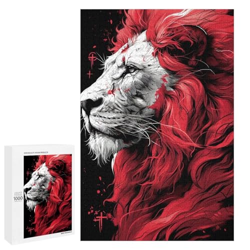 1000 teiliges Puzzle Löwen für Erwachsene Holzpuzzle anspruchsvolles Spiel (75 x 50 cm) von linghhiming