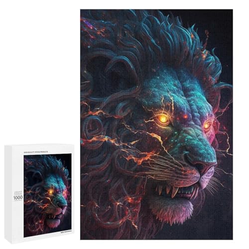 1000 teiliges Puzzle Löwen für Erwachsene Holzpuzzle anspruchsvolles Spiel (75 x 50 cm) von linghhiming