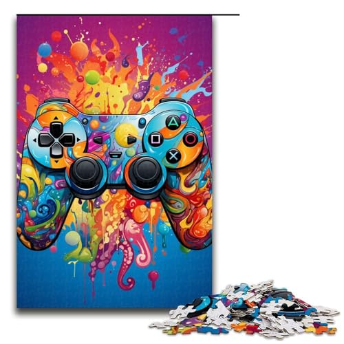 1000 teiliges Mal und Farbpuzzle mit Gamepad Geschenk Puzzle für Erwachsene Weihnachtswunschliste mit Weihnachtsmann für Teenager ab 14 Jahren 1000 Teile (75 x 50 cm) von linghhiming