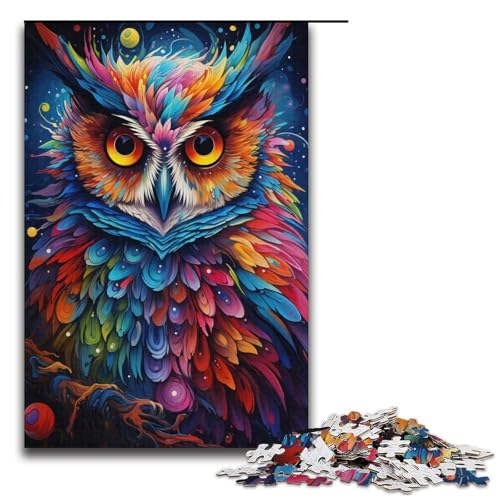 1000 teiliges Mal und Farbpuzzle mit Tier Eulen Motiv Geschenk Puzzle für Erwachsene Weihnachtswunschliste mit Weihnachtsmann für Teenager ab 14 Jahren 1000 Teile (38 x 26 cm) von linghhiming