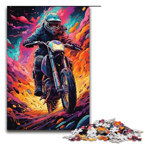 1000 teiliges Motorradfahrer Puzzle für Kinder Papierpuzzle Heimkunstdekor 1000 Teile (38 x 26 cm) von linghhiming