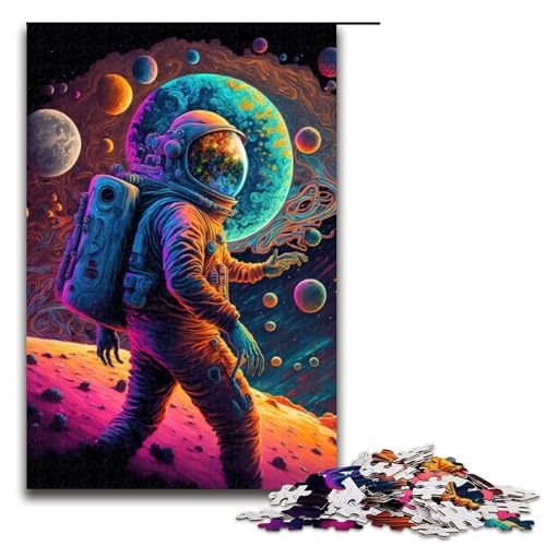 1000 teiliges Puzzle „Astronaut im Weltraum für Erwachsene Holzpuzzle anspruchsvolles Spiel (75 x 50 cm) von linghhiming