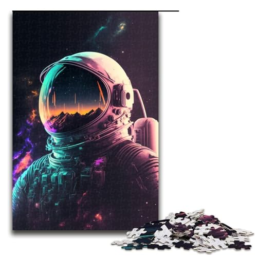 1000 teiliges Puzzle „Astronaut in der Wildnis für Erwachsene und Kinder Holzpuzzle pädagogisches Spielzeug zum Stressabbau (75 x 50 cm) von linghhiming