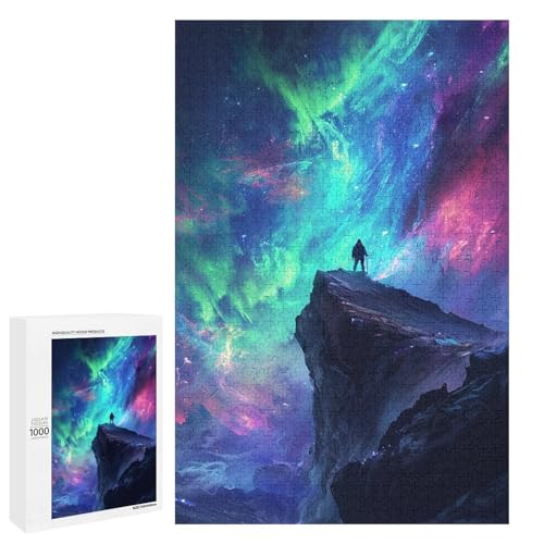 1000 teiliges Puzzle „Aurora Borealis auf Einer Klippe“ Holzpuzzle für Erwachsene und Kinder pädagogisches Spielzeug zum Stressabbau 75 x 50 cm 1000 teiliges Puzzle „Aurora Borealis auf Einer Klippe“ Holzpuzzle für Erwachsene und Kinder pädagogisches Spielzeug zum Stressabbau 75 x 50 cm von linghhiming