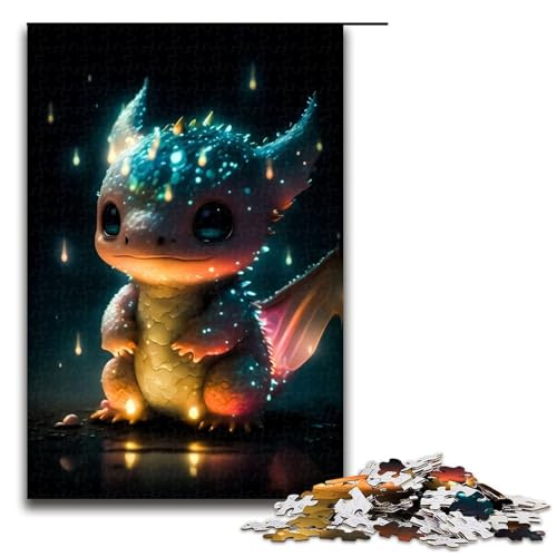 1000 teiliges Puzzle „Baby Drache Holzpuzzle Lernspiele Heimdekoration (75 x 50 cm) von linghhiming