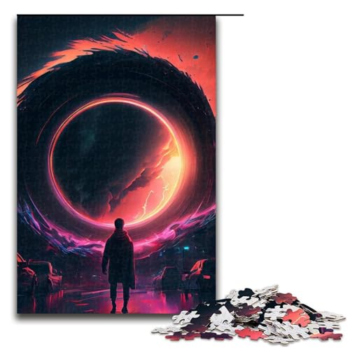1000 teiliges Puzzle „Black Hole Art für Erwachsene und Kinder Holzpuzzle pädagogisches Spielzeug zum Stressabbau (75 x 50 cm) von linghhiming