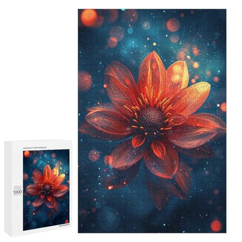 1000 teiliges Puzzle „Blühender Lotus“ für Erwachsene und Kinder Holzpuzzle pädagogisches Spielzeug zum Stressabbau 75 x 50 cm von linghhiming