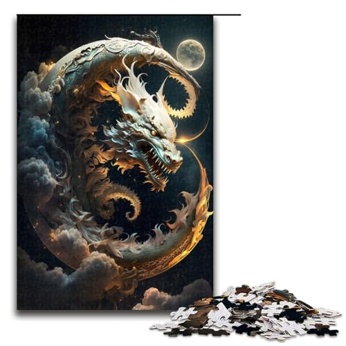 1000 teiliges Puzzle „Brave Dragon Holzpuzzle Lernspiele Heimdekoration (75 x 50 cm) von linghhiming