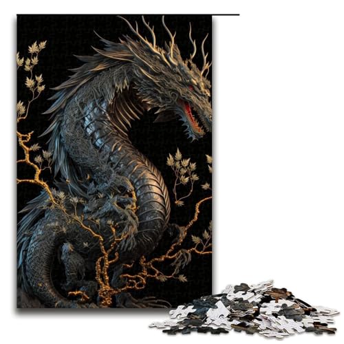 1000 teiliges Puzzle „Brave Dragon für Erwachsene Holzpuzzle anspruchsvolles Spiel (75 x 50 cm) von linghhiming