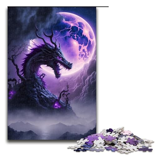 1000 teiliges Puzzle „Brave Dragon für Erwachsene und Kinder Holzpuzzle pädagogisches Spielzeug zum Stressabbau (75 x 50 cm) von linghhiming