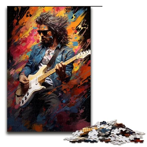 1000 teiliges Puzzle „Bunte Psychedelia der Pop Art Musik für Erwachsene Holzpuzzle anspruchsvolles Spiel (Größe 75 x 50 cm) von linghhiming
