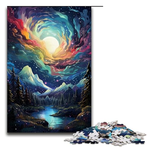 1000 teiliges Puzzle „Die farbenfrohe Psychedelia des Aurora Bergs für Erwachsene Holzpuzzle anspruchsvolles Spiel 75 x 50 cm 1000 teiliges Puzzle „Die farbenfrohe Psychedelia des Aurora Bergs für Erwachsene Holzpuzzle anspruchsvolles Spiel 75 x 50 cm von linghhiming
