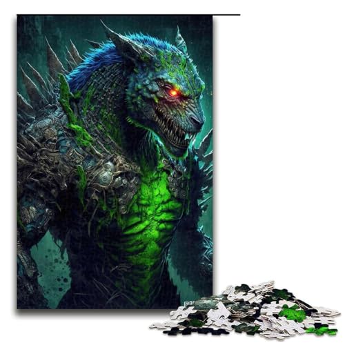 1000 teiliges Puzzle „Giftwolf Drache für Erwachsene Holzpuzzle anspruchsvolles Spiel (75 x 50 cm) von linghhiming