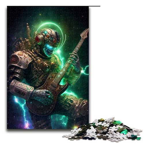 1000 teiliges Puzzle „Gitarrist im Universum für Erwachsene Holzpuzzle anspruchsvolles Spiel (75 x 50 cm) von linghhiming