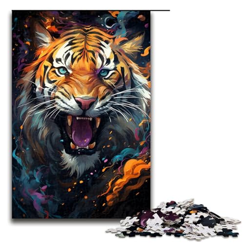 1000 teiliges Puzzle „Psychedelic Tiger aus Holz Lernspiele Heimdekoration 75 x 50 cm 1000 teiliges Puzzle „Psychedelic Tiger aus Holz Lernspiele Heimdekoration 75 x 50 cm von linghhiming