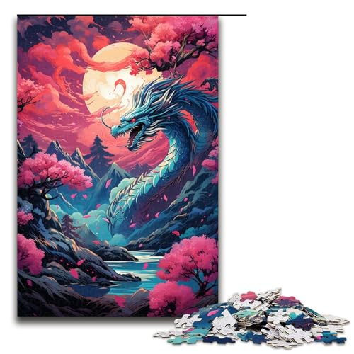 1000 teiliges Puzzle „Sakura Drache im Mondlicht Holzpuzzle Lernspiele Heimdekoration 75 x 50 cm 1000 teiliges Puzzle „Sakura Drache im Mondlicht Holzpuzzle Lernspiele Heimdekoration 75 x 50 cm von linghhiming