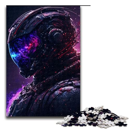 1000 teiliges Puzzle „Schwarzer Helm im Weltraum für Erwachsene Holzpuzzle anspruchsvolles Spiel (75 x 50 cm) von linghhiming
