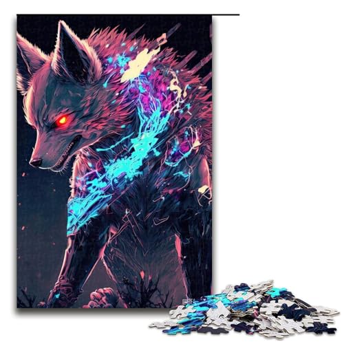 1000 teiliges Puzzle „Shimmer Foxes für Erwachsene und Kinder Holzpuzzle pädagogisches Spielzeug zum Stressabbau (75 x 50 cm) von linghhiming