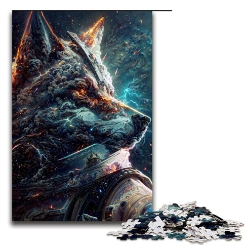 1000 teiliges Puzzle „Space Wolf Holzpuzzle Lernspiele Heimdekoration (75 x 50 cm) von linghhiming