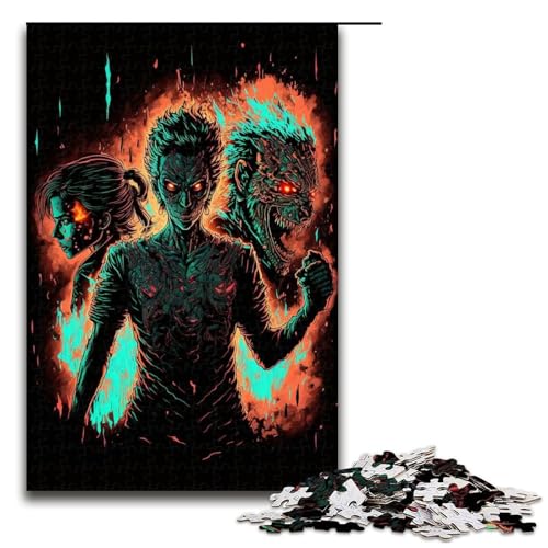 1000 teiliges Puzzle „Teufelsdreier für Erwachsene und Kinder Holzpuzzle pädagogisches Spielzeug zum Stressabbau (75 x 50 cm) von linghhiming