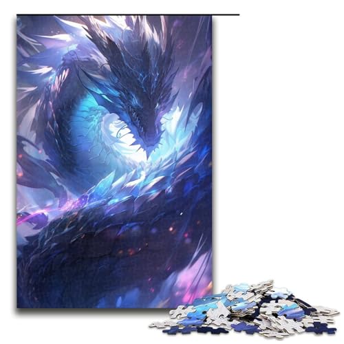 1000 teiliges Puzzle Anime Kunst Drache für Erwachsene und Kinder Holzpuzzle pädagogisches Spielzeug zum Stressabbau Puzzle 1000 Teile (75 x 50 cm) von linghhiming