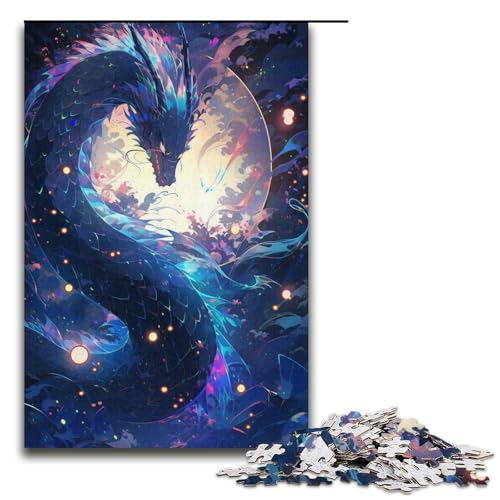 1000 teiliges Puzzle Anime Kunst Drachen Puzzle Papierpuzzle Lernspiele Heimdekoration 1000 Teile (38 x 26 cm) von linghhiming