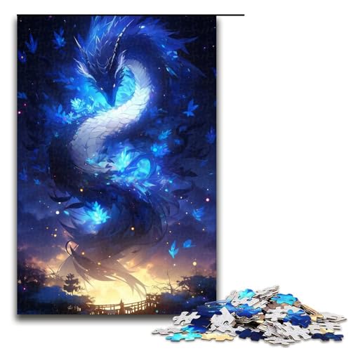 1000-teiliges Puzzle Anime-Kunst Drachen-Puzzle für Erwachsene Holzpuzzle anspruchsvolles Spiel 1000 Teile (75 x 50 cm) von linghhiming