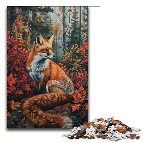 1000-teiliges Puzzle Art Fox Holzpuzzle für Erwachsene und Kinder pädagogisches Spielzeug zum Stressabbau Puzzle 1000 Teile (75 x 50 cm) von linghhiming