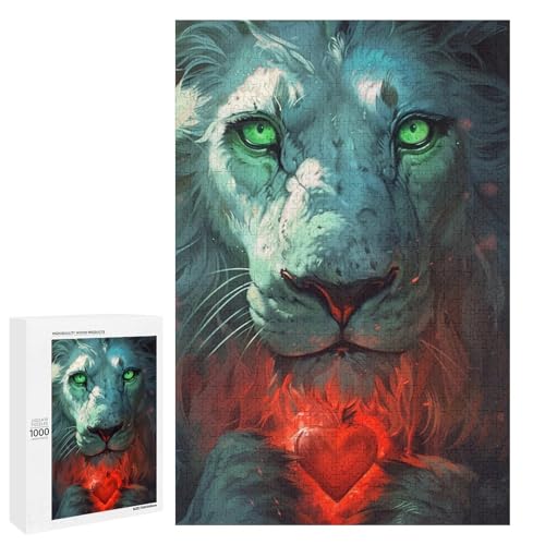 1000 teiliges Puzzle Art Lion Puzzle für Erwachsene und Kinder Holzpuzzle pädagogisches Spielzeug zum Stressabbau (75 x 50 cm) von linghhiming