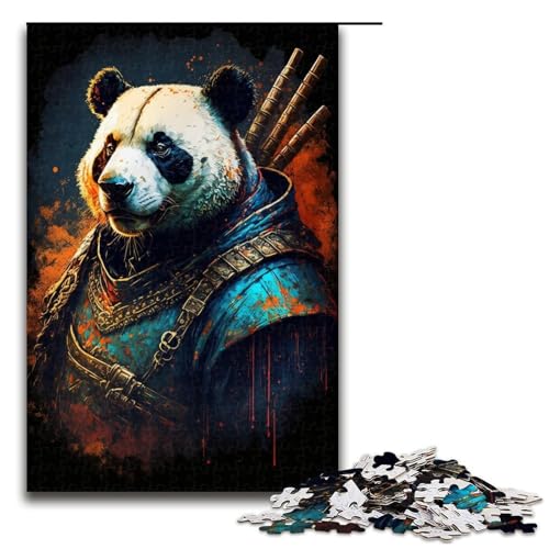 1000-teiliges Puzzle Art Neon Panda Puzzle für Erwachsene Holzpuzzle anspruchsvolles Spiel 1000 Teile (75 x 50 cm) von linghhiming