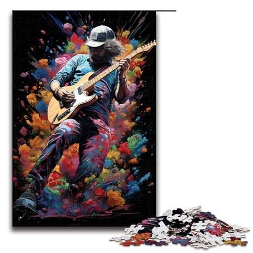1000 teiliges Puzzle Astronaut spielt Gitarre Puzzle für Erwachsene Holzpuzzle Familienspiele 75 x 50 cm von linghhiming