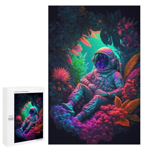1000 teiliges Puzzle Astronauten Puzzle für Erwachsene und Kinder Holzpuzzle pädagogisches Spielzeug zum Stressabbau 75 x 50 cm von linghhiming