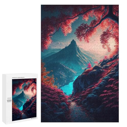 1000 teiliges Puzzle Berggipfel für Erwachsene Holzpuzzle anspruchsvolles Spiel (75 x 50 cm) von linghhiming